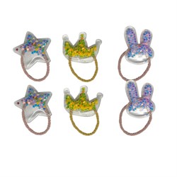 Резинки для волос НАБОР 6 шт., 0,3х14 см, с шармиками, разные цвета, MONTE VITA (МОНТЕ ВИТА), 457068 - фото 13768897