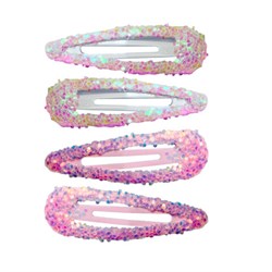 Заколки для волос НАБОР 4 шт, 5 см, клик-клак, с блестками, разные цвета MONTE VITA (МОНТЕ ВИТА) 457091 - фото 13768920