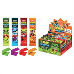 Жевательная конфета "ЯЗЫК МОНСТРА" ассорти 4 вкуса, 10 г, КОНФИТОЙ, КТ94734 - фото 13768987