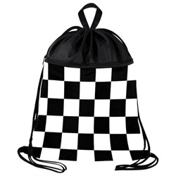 Мешок для обуви BRAUBERG БОЛЬШОЙ, с ручкой, карман на молнии, сетка, 49х41 см, "Black and White", 273452 - фото 14225216