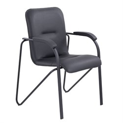 Кресло для приемных и переговорных BRABIX "Samba CF-107", черный каркас, кожзам черный, собранное, 533189 - фото 14225479