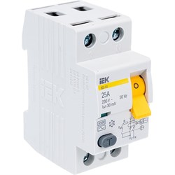 Узо IEK ВД1-63 2п, AC, 25А, 30мА - фото 14710580