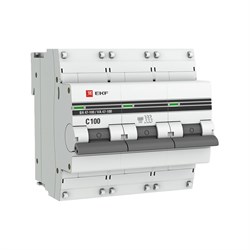 Трехполюсный автомат EKF PROxima 100А С ВА 47-100 10кА - фото 14725248