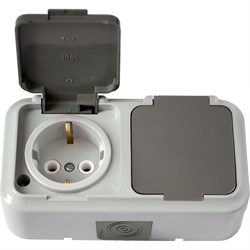 Двухместная розетка BYLECTRICA ПРАЛЕСКА АКВА - фото 14725434