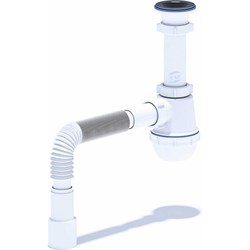 Гофрированный бутылочный сифон для умывальника/мойки АНИ пласт A0115 - фото 14725704