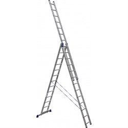 Универсальная алюминиевая трехсекционная лестница Алюмет Серия H3 - фото 14728179