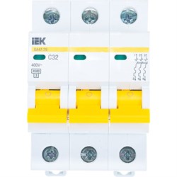 Автомат IEK ВА47-29 3п, 32А, C, 4.5 кА, 400 В - фото 14729225