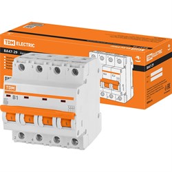 Автомат TDM ELECTRIC ВА47-29 4Р, 1 А, 4,5 кА, В - фото 14731639