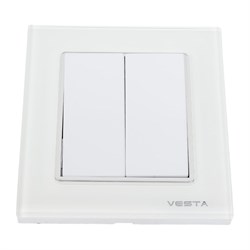 Двухклавишный выключатель Metronex Exclusive White - фото 14745030