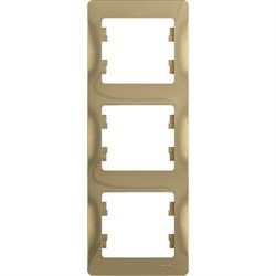 Вертикальная трехместная рамка Systeme Electric Glossa - фото 14747165