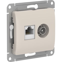 Двойная тв компьютерная розетка Systeme Electric Glossa - фото 14754451