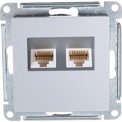 Двухместный механизм компьютерной розетки Systeme Electric AtlasDesign - фото 14756262