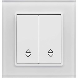Реверсивный двухклавишный выключатель Metronex Exclusive White - фото 14757115