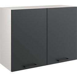 Навесной шкаф Атмосфера 80см с двумя дверцами Simple В800 Антрацит/ Белый - фото 14759696