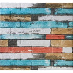 Мягкая самоклеящаяся 3D панель LAKO Деревянная кладка 9 - фото 14778641