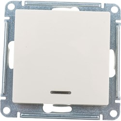 Одноклавишный переключатель Systeme Electric Бежевый с подсветкой, сх.6а, 10АХ - фото 14778770