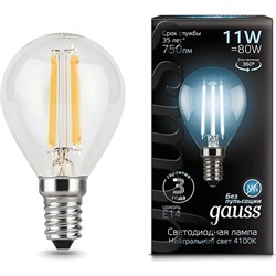 Лампа GAUSS LED Filament Шар - фото 14787831