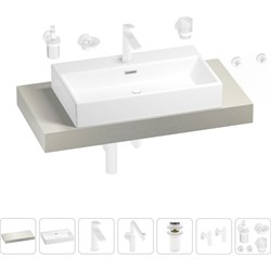 Комплект мебели для ванной комнаты с раковиной Wellsee Genuine Tree - фото 14800607