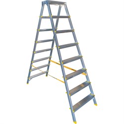 Двухсторонняя анодированная алюминиевая стремянка Алюмет APD9208 - фото 14803099