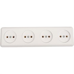 Четырехместная розетка Кунцево-Электро ОПТИМА РА16-402 - фото 14817062