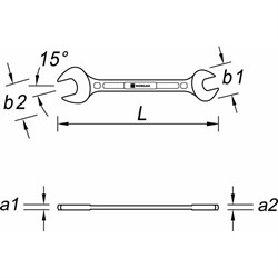Рожковый двусторонний ключ NORGAU 060107262 - фото 14819082