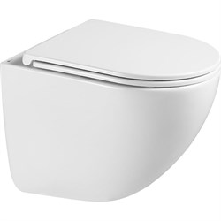 Унитаз подвесной Lemark GLAZER безободковый с сиденьем микролифт, смыв вихревой Торнадо 3.0, белый глянец - фото 14830100