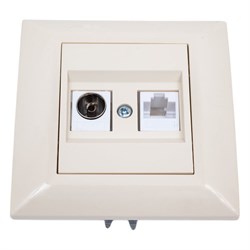 Розетка для сетевого кабеля LAN + TV Metronex Roma - фото 14833872