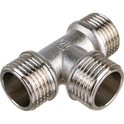 Латунный никелированный тройник STI D190-00073 - фото 14836300