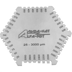 Измерительная гребенка толщины мокрого слоя краски АЛЬФА-НДТ 25-3000 - фото 14836732