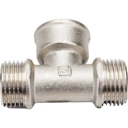 Латунный никелированный тройник STI D270-05067 - фото 14836843