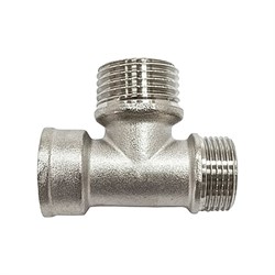 Латунный никелированный тройник STI 3507 - фото 14842609