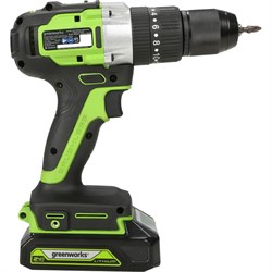 Аккумуляторная дрель-шуруповерт GreenWorks GD24DD60K2 - фото 14842613