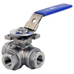 Трехходовой стандартнопроходной шаровой кран DN.ru rp.ss316 - фото 14845429