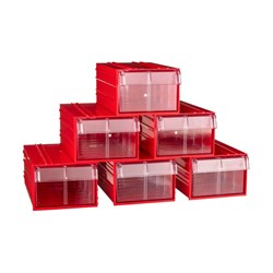 Пластиковый короб СТЕЛЛА-ТЕХНИК C-2-К6-красный-прозрачный - фото 14848677