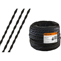 Ретро провод TDM ELECTRIC Эко 2х1,5 витой ГОСТ черный (20м) - фото 14851345
