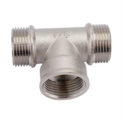 Латунный никелированный тройник STI D190-00076 - фото 14855719