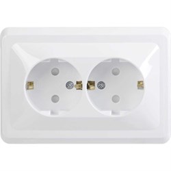Двухместная розетка Generica ВЕГА РСш12-3-ВБ - фото 14858894