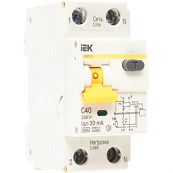 Дифференциальный автомат IEK АВДТ-32 1п+N, C, 40А, 30мА - фото 14873082