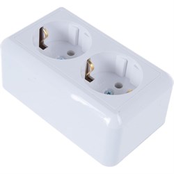 Двухместная розетка Кунцево-Электро ОПТИМА РА16-374 - фото 14879929