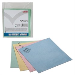 Салфетка VILEDA "ПВАмикро", КОМПЛЕКТ 5 шт., искусственная замша, зеленая, 35х38 см, 143593 - фото 14896352