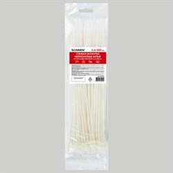 Стяжка (хомут) нейлоновая сверхпрочная POWER LOCK, 3,6x300 мм, КОМПЛЕКТ 100 шт., белая, SONNEN, 607923 - фото 14896401