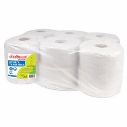 Бумага туалетная ЛЮБАША (Система T2) 1-слойная 12 рулонов по 200 метров, цвет серый, 129571, 129571 (МП-39) - фото 14911066