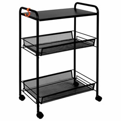 Этажерка офисно-бытовая "Ладья-33КС", 650х450х300 мм, 2 яруса + столик, металл, черная, Э 356 Ч - фото 14919285