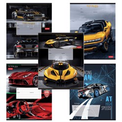 Тетрадь 12 л., HATBER клетка, обложка картон, "В мире авто" (микс в спайке), 080067, 12Т5В1 - фото 14922753