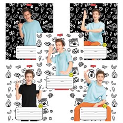 Тетрадь 12 л., HATBER клетка, обложка картон, "Влад А4" (микс в спайке), 073122, 12Т5В1 - фото 14922754