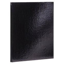 Блокнот А5 167х216 мм, 80 л., твёрдый, бумвинил "METALLIC", клетка, блок 5 цв., HATBER, черный, 084779, 80ББ5В1 - фото 14922792