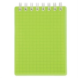 Блокнот МАЛЫЙ ФОРМАТ А7, 80 л., гребень, обложка пластик, клетка, HATBER, "LINE NEON", зеленый, 081518, 80Б7В1гр_03034 - фото 14922818