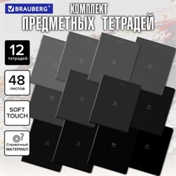 Тетради предметные, КОМПЛЕКТ 12 ПРЕДМЕТОВ, 48 л., SoftTouch, BRAUBERG "РИТМ", 405181 - фото 14922860