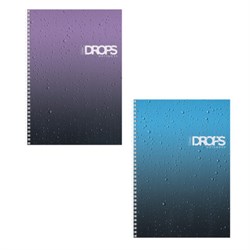 Тетрадь А4 80 л., HATBER, гребень, клетка, глянцевая ламинация, "Drops" (микс в спайке), 088870, 80Т4лВ1гр - фото 14922871