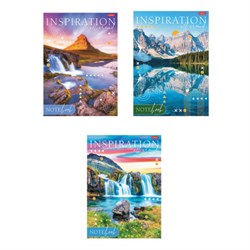 Тетрадь А4 80 л., HATBER, скоба, линия, глянцевая ламинация, тиснение, "Вдохновение вокруг" (микс), 083173, 80Т4лтВ2 - фото 14922878